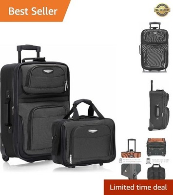 Amsterdam Gray Expandable Softside Luggage Set 15/21 - Effortless Travel Style