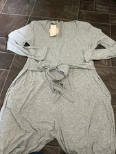 Little Mistress Womens Ribbed Jumpsuit - Grey - Size 24  