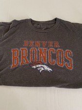 DENVER BRONCOS Manning T shirt-Size Large NFL Team Gray 22" armpit