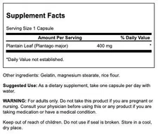 Swanson Full Spectrum Plantain (Leaf) Plantago Major 400 mg 60 Capsules