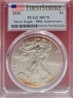 2016 $1 American Silver Eagle PCGS MS70 First Strike 30th Anniversary Toning