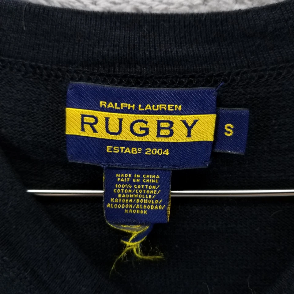 Suéter Ralph Lauren Rugby Para Hombres S Negro Cuello en V Calavera Tejido Manga Larga Y2K Foto 4 de 4
