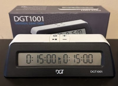 DGT 1001 Universal Game Timer Digital Chess Clock Black/White