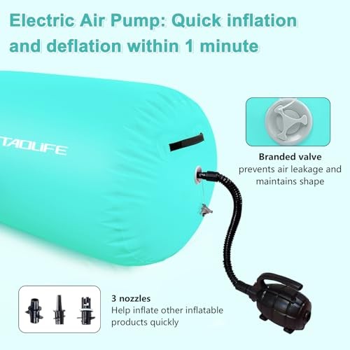 Gymnastics Air Roller Air Barrel, Inflatable 32inch*24inch-no pump Mintgreen