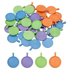 40Pcs Pendant Trays for Jewelry Making, Green/ Purple/ Orange/ Sky Blue