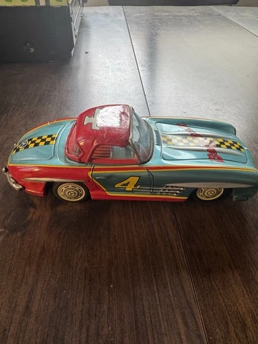 BANDAI Japanese Tin Litho Friction Mercedes-Benz 300SL Racer – 1950s