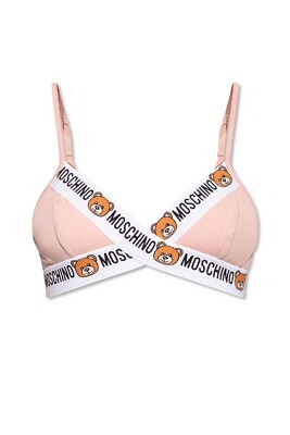 Moschino Teddy Logo BH in rosa UK Größe 2 UVP £85
