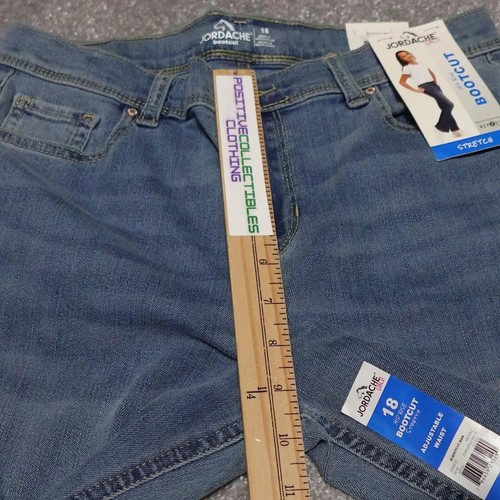 Jordache Bootcut Stretch Jeans Girls Size 18 Midrise Blue Denim Adjustable Waist - Picture 6 of 16