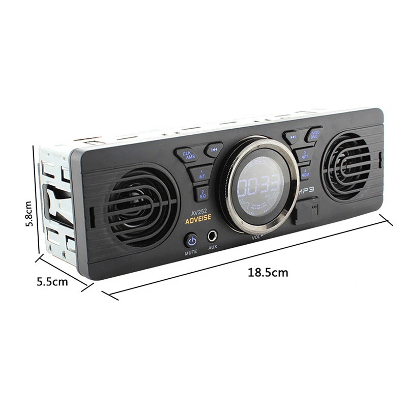 Single 1Din Bluetooth FM Radio MP3 Player Receiver AUX-IN SD Built-in 2 Speaker - Image 3 of 4