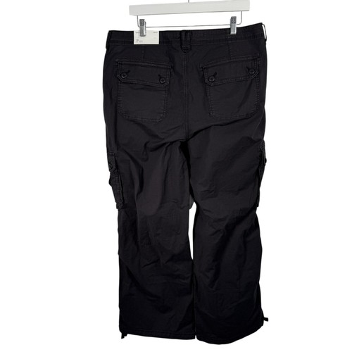 American Eagle Stretch Baggy Cargo Jogger Black Y2K High Rise NEW Womens 18 - Picture 4 of 10