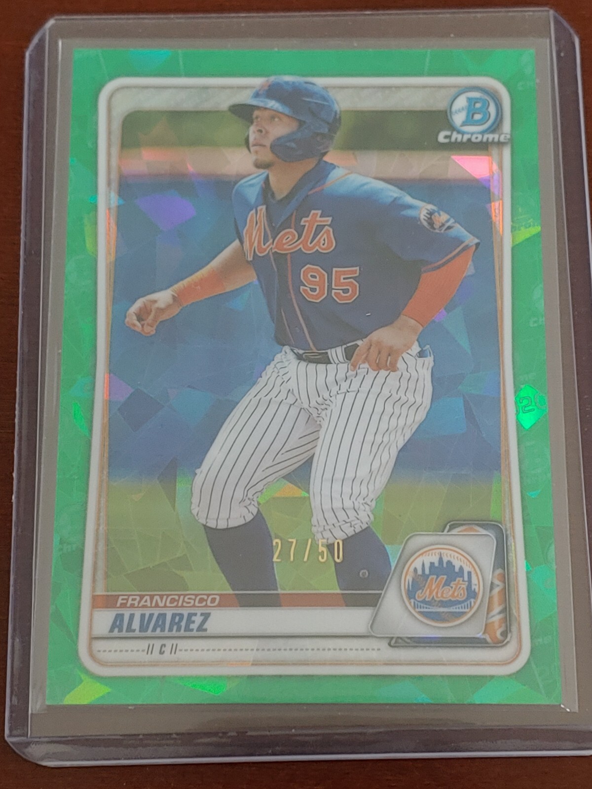 2020 Bowman Chrome Draft Sapphire Green #27/50 Francisco Alvarez