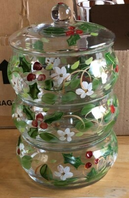 Glass Christmas Bowl Set 3-Pieces and Stackable