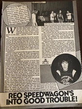 REO Speedwagon, Full Page Vintage Clipping, a