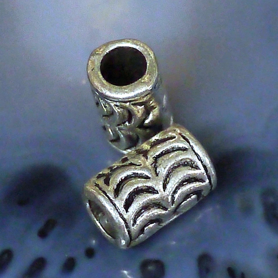 2 Bart Perle Bartperle Bartschmuck Bartring ZINN LOCH 3,7mm + Bartgummi schwarz - Bild 2 von 3