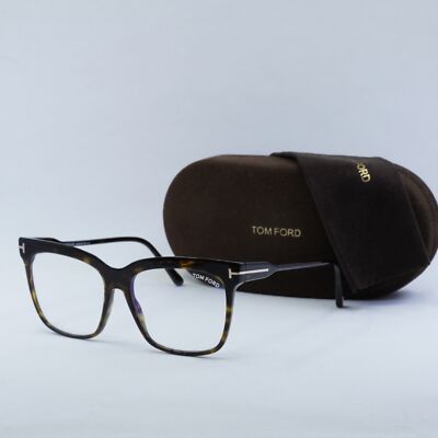 TOM FORD FT5768-B 052 Dark Havana/Clear Blue Light Block 