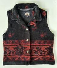 Vintage County Clothing Co. Sweater Vest Women’s L Floral Wraparound Fleece 90s