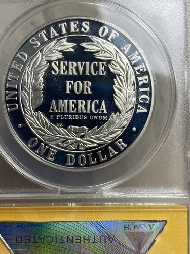 1996-S National Community Service Dollar ANACS PF 69 DCAM Flashy White - Picture 7 of 10