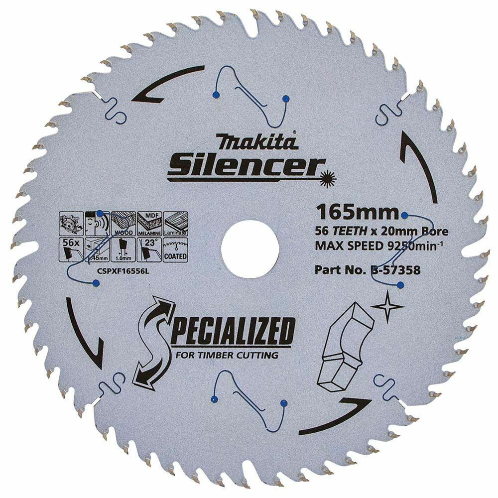 Makita SPECIALIZED SILENCER TCT CIRCULAR SAW BLADE 165mm 56T For