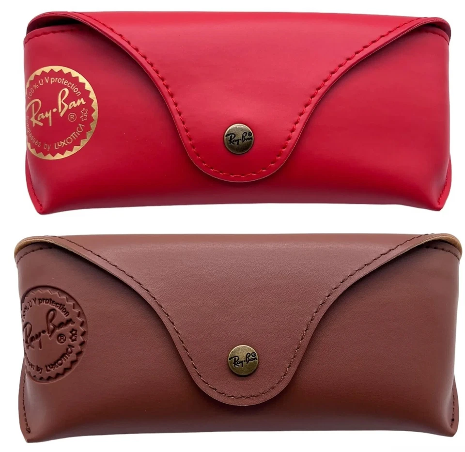 RAY-BAN Ray Ban Brillenetui "Leder" Optik / Rot/ Braun / Neu und Original !