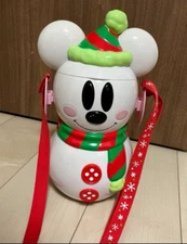 Tokyo Disney Resort Popcorn Bucket Mickey Minnie Mouse Snowman Christmas 2012
