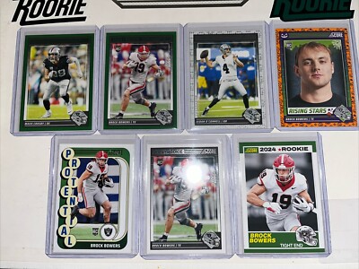 2024 SCORE Football Brock Bowers Green Parallel SP RC | Retro RC | PROTENTIAL RC