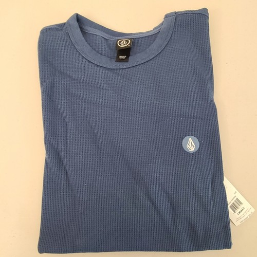 Volcom Men's Juan Largo Thermal Long-Sleeve Waffle Knit T-Shirt Blue Size Small - Picture 4 of 5