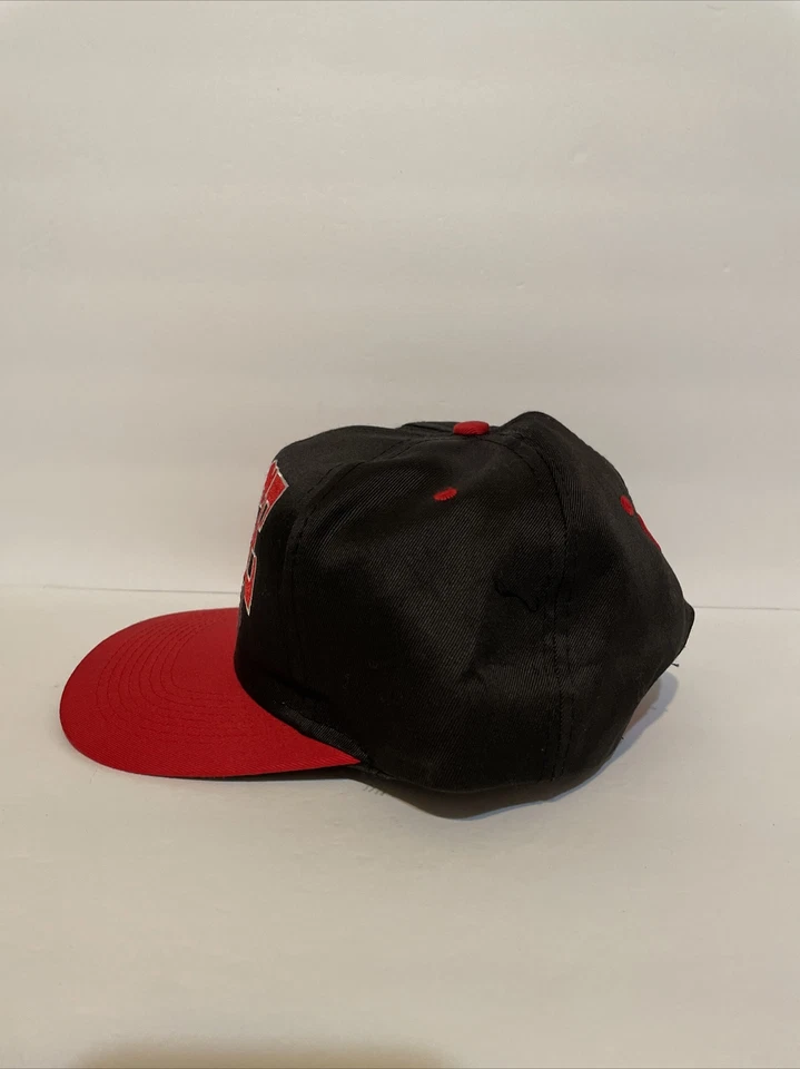 Sombrero SnapBack Vintage Años 90 Logo 7 John Force Negro y Rojo Foto 3 de 4