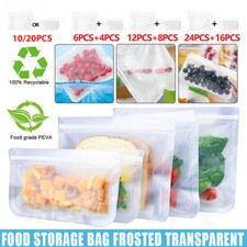 10-40PCS PEVA Food Storage Bags Reusable Snack Zip Lock Pouch Fresh Sealer AU