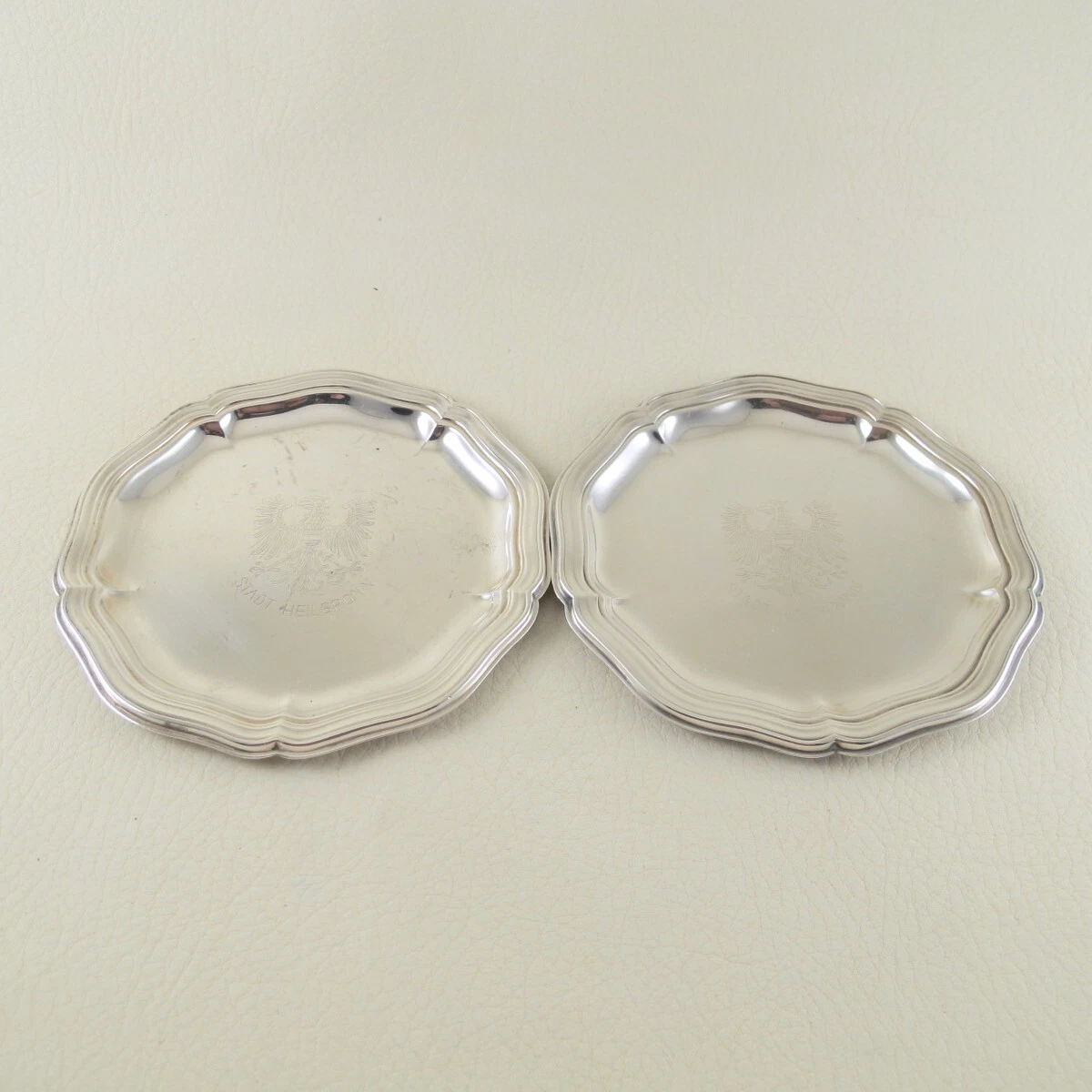 Pair of Stadt Heilbronn Coat of Arms Silverplate Dishes by BRUCKMANN | eBay