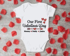 Personalised My First Valentines Day Vest, Baby Grow