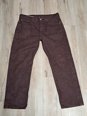 Levis 501 Men's Jeans Size 34x30 Button Fly Circle R Trademark Red