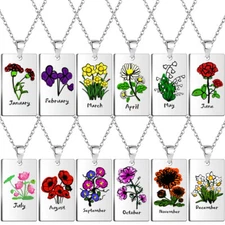 Birthday Flower Necklace Gifts For Teens Kids Women Men Decor