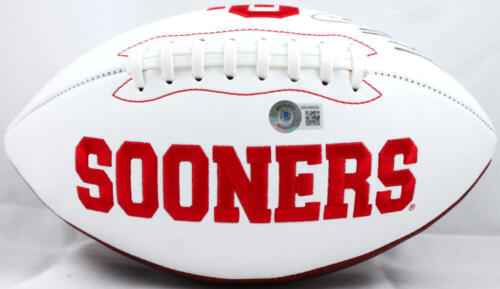 Adrian Peterson firmato logo Oklahoma Sooners Football-Beckett con ologramma *nero - Foto 3 di 5
