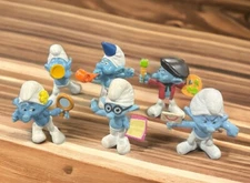 McDonald's Smurf Figures Happy Meal PEYO 2013 Lot Of 6 *Pre-Owned*
