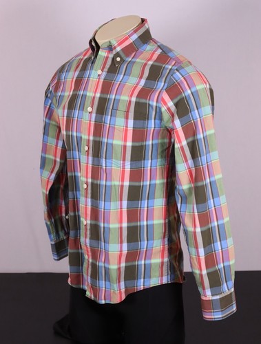 JACK SPADE Men’s Small Cotton Sport Shirt -Green Blue Red Multi Plaid - Picture 5 of 11