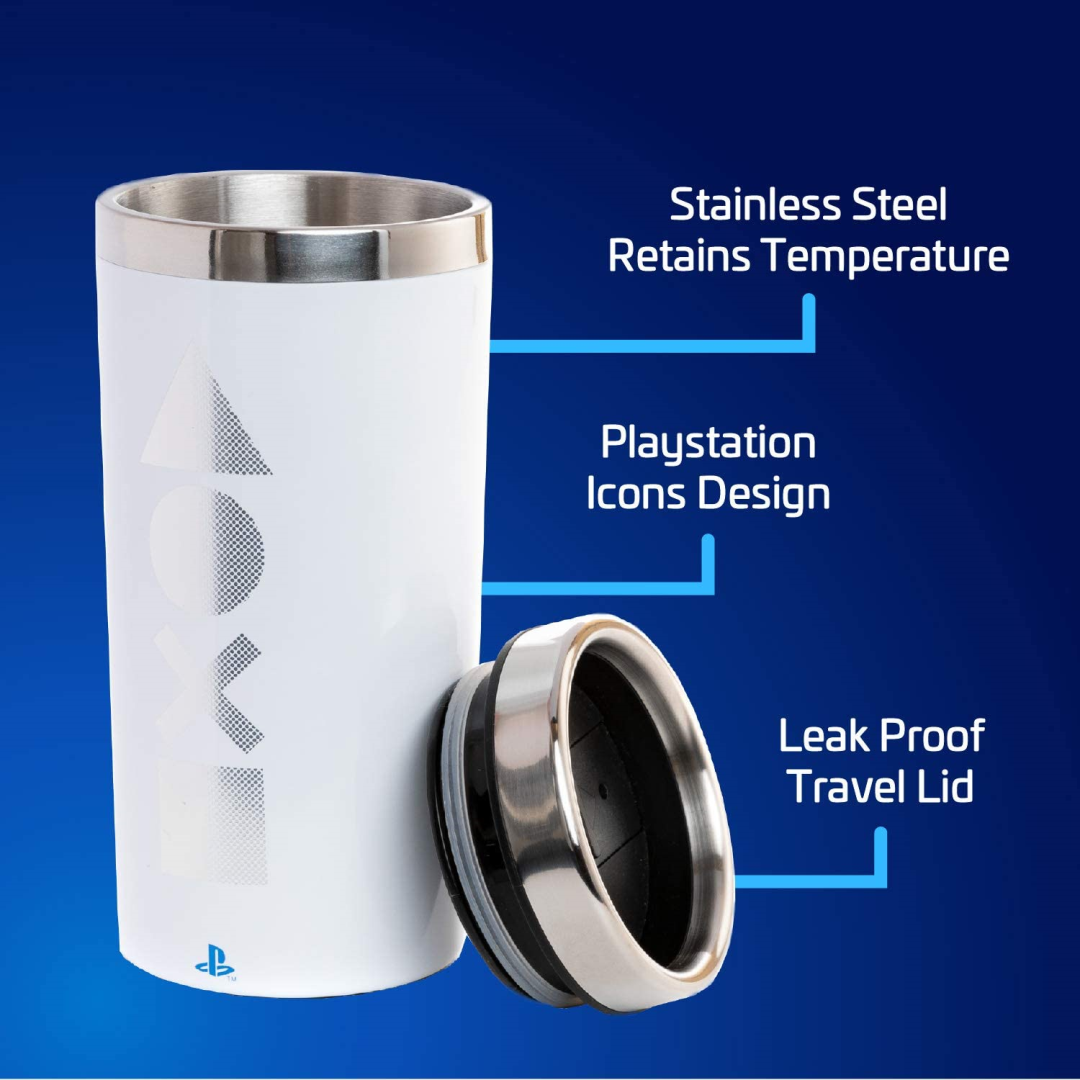 Paladone Playstation Travel Mug White 450ml 5th Gen