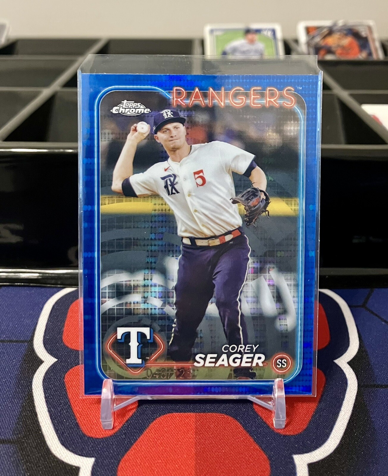 2024 Topps Chrome Corey Seager Blue Sonar Refractor /125 Texas Rangers WS MVP