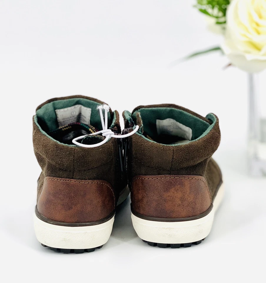 Zapatilla deportiva Cat & Jack Axel Mid Top botines niño talla 8 zapato marrón NUEVO Foto 4 de 4