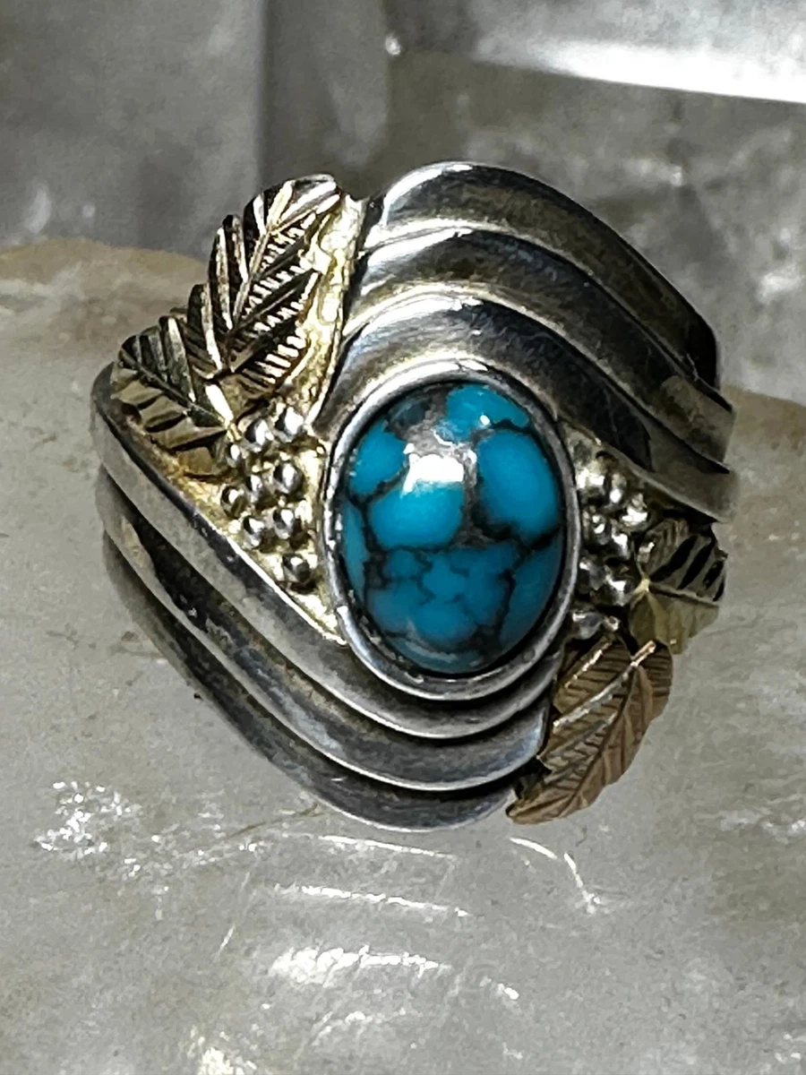 Buy Natural Tibetan Turquoise Ring Black Ruthenium Ring Online in India -  Etsy | Black rings, Turquoise ring, Blue rings