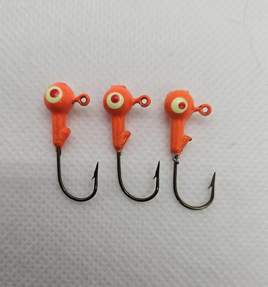 100 1/16 Lead Round Jig Head Eagle Claw Bronze #4 ALL EYES OPEN IRISH JIG - Image 4 of 4