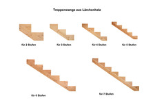 Treppenwange ohne Stufenbretter Terrasse Massivholz Lärche 1 Stück