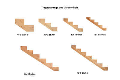 Treppenwange ohne Stufenbretter Terrasse Massivholz Lärche 1 Stück