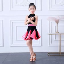 Kid Girl Latin Dance Dress Salsa Lace Dancewear Samba Sleeveless Performance