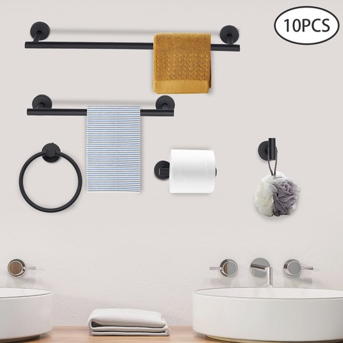 10 Piece Bathroom Hardware Set Bathroom Accessory Set Towel Racks for Bathroom - Picture 5 of 23
