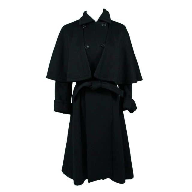 Yves saint laurent rive gauche　黒ロングマント Yves Saint Laurent YSL Rive Gauche 70s Black Cape Hood Scarf