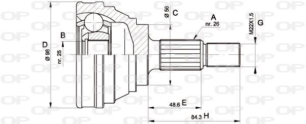 Tête de cardan Saab 9000 Berline Bicorps 2.3-16 Turbo CSE kit joint homocinétique