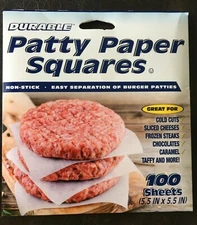 100 Hamburger Patty Paper WAX Squares Non Stick Candy Taffy Deli Steaks Cheese
