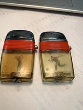 Lot of 2 Vintage Scripto Vu-Lighter Golfer and Bowler Red Band AS IS!!