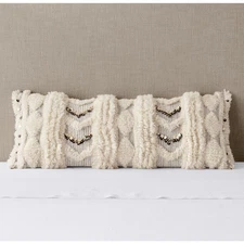 Restoration Hardware RH Moroccan Arrow Kilim Band Lumbar Wedding Pillow 14 x 36