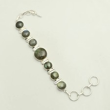 Labradorite Gemstone Handmade Bracelet Jewelry 21 Gms For Unisex  AB 51852